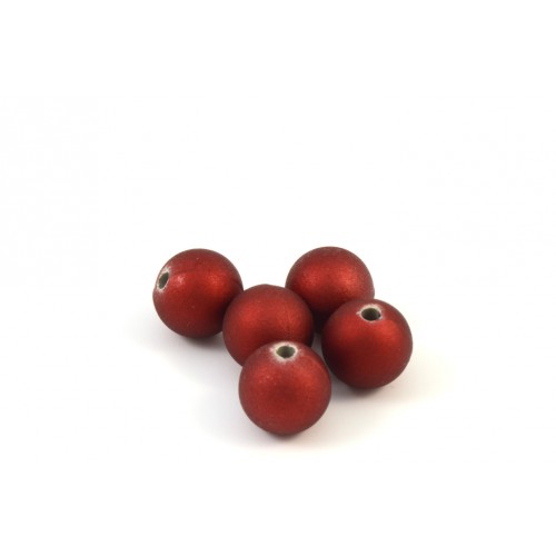 ACRYLIC RUBBERIZED COATING BEAD ROUND 10MM RED